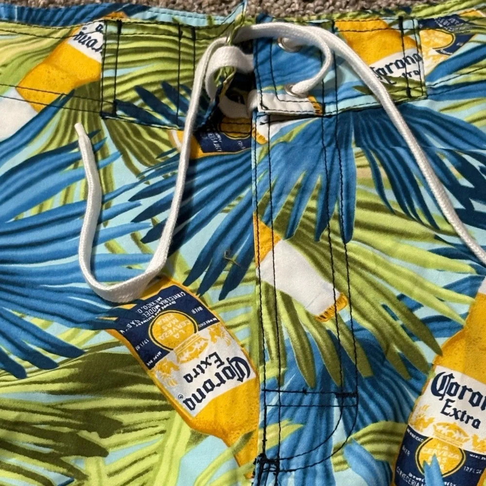 Corona swim trunks Extra‎ Beer Logo Board Shorts Mens Trunks Size 38 Drawstrings